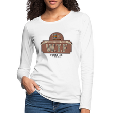 Load image into Gallery viewer, W.T.F Women's Premium Long Sleeve T-Shirt - white