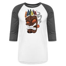 Load image into Gallery viewer, Tiki Mask Baseball T-Shirt - white/charcoal