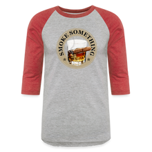 Load image into Gallery viewer, Smoke Something Baseball T-Shirt - heather gray/red