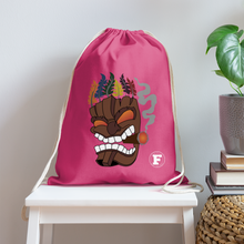 Load image into Gallery viewer, Tiki Mask Cotton Drawstring Bag - pink