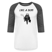 Load image into Gallery viewer, Like a Boss  Baseball T-Shirt - white/charcoal