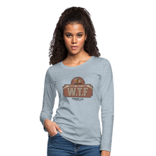 Load image into Gallery viewer, W.T.F Women's Premium Long Sleeve T-Shirt - heather ice blue