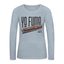 Load image into Gallery viewer, Yo Fumo Women's Premium Long Sleeve T-Shirt - heather ice blue