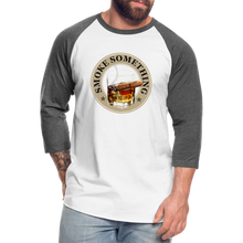 Load image into Gallery viewer, Smoke Something Baseball T-Shirt - white/charcoal