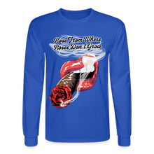 Load image into Gallery viewer, Smoking Rose Long Sleeve T-Shirt - royal blue