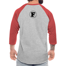 Load image into Gallery viewer, Tiki Mask Baseball T-Shirt - heather gray/red