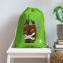 Load image into Gallery viewer, Tiki Mask Cotton Drawstring Bag - clover