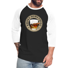 Load image into Gallery viewer, Smoke Something Baseball T-Shirt - black/white