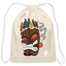 Load image into Gallery viewer, Tiki Mask Cotton Drawstring Bag - natural