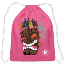 Load image into Gallery viewer, Tiki Mask Cotton Drawstring Bag - pink