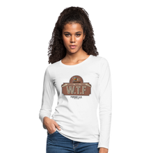Load image into Gallery viewer, W.T.F Women's Premium Long Sleeve T-Shirt - white