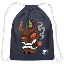 Load image into Gallery viewer, Tiki Mask Cotton Drawstring Bag - navy