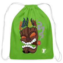 Load image into Gallery viewer, Tiki Mask Cotton Drawstring Bag - clover