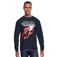 Load image into Gallery viewer, Smoking Rose Long Sleeve T-Shirt - navy