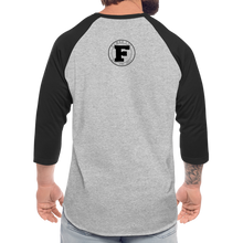 Load image into Gallery viewer, Tiki Mask Baseball T-Shirt - heather gray/black