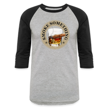 Load image into Gallery viewer, Smoke Something Baseball T-Shirt - heather gray/black