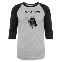 Load image into Gallery viewer, Like a Boss  Baseball T-Shirt - heather gray/black