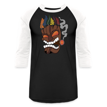 Load image into Gallery viewer, Tiki Mask Baseball T-Shirt - black/white