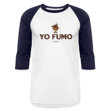 Load image into Gallery viewer, Yo Fumo Baseball T-Shirt - white/navy