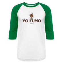 Load image into Gallery viewer, Yo Fumo Baseball T-Shirt - white/kelly green