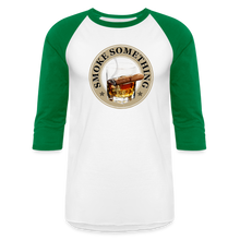 Load image into Gallery viewer, Smoke Something Baseball T-Shirt - white/kelly green