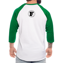 Load image into Gallery viewer, Tiki Mask Baseball T-Shirt - white/kelly green