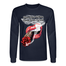 Load image into Gallery viewer, Smoking Rose Long Sleeve T-Shirt - navy