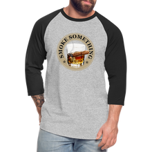 Load image into Gallery viewer, Smoke Something Baseball T-Shirt - heather gray/black