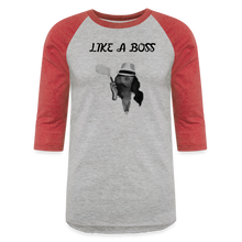 Load image into Gallery viewer, Like a Boss  Baseball T-Shirt - heather gray/red