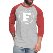 Load image into Gallery viewer, White Fumar Women's Baseball T-Shirt - heather gray/red