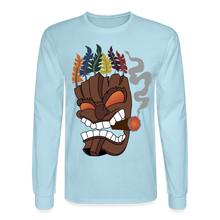 Load image into Gallery viewer, Tiki Mask Long Sleeve T-Shirt - powder blue