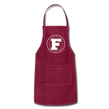 Load image into Gallery viewer, White Fumar Logo on Adjustable Apron - burgundy