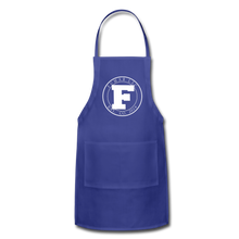 Load image into Gallery viewer, White Fumar Logo on Adjustable Apron - royal blue