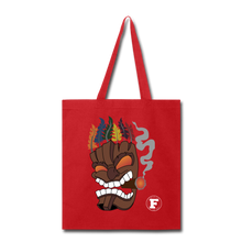 Load image into Gallery viewer, Tiki Mask Tote Bag - red