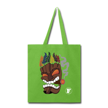 Load image into Gallery viewer, Tiki Mask Tote Bag - lime green