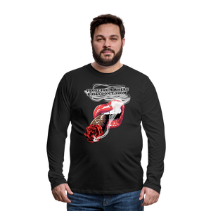 Smoking Rose Long Sleeve T-Shirt - black