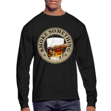 Load image into Gallery viewer, Smoke Something Men&#39;s Long Sleeve T-Shirt - black