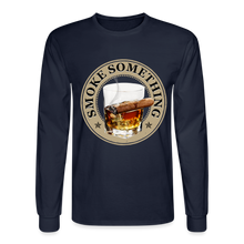 Load image into Gallery viewer, Smoke Something Men&#39;s Long Sleeve T-Shirt - navy