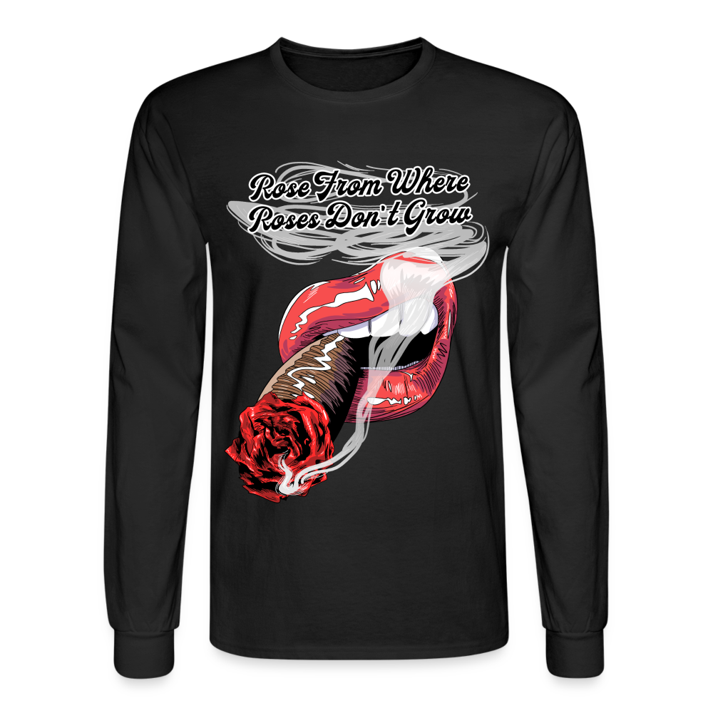 Smoking Rose Long Sleeve T-Shirt - black