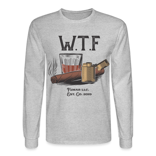 W.T.F Men's Long Sleeve T-Shirt - heather gray