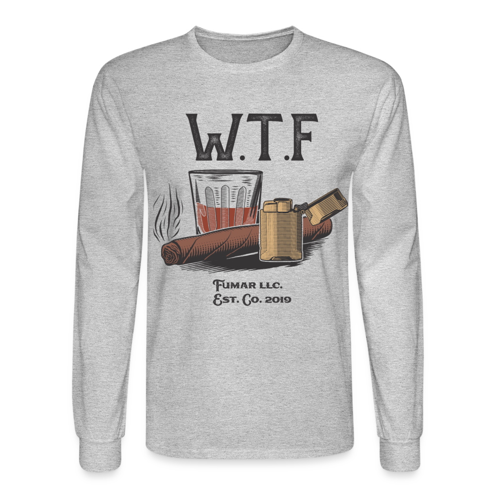 W.T.F Men's Long Sleeve T-Shirt - heather gray