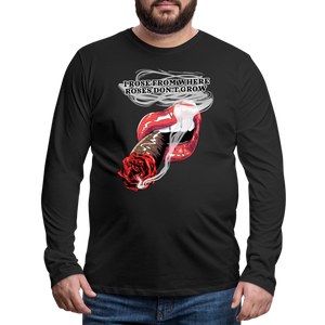 Smoking Rose Long Sleeve T-Shirt - black