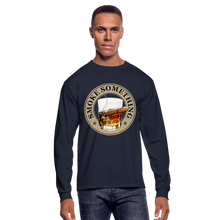 Load image into Gallery viewer, Smoke Something Men&#39;s Long Sleeve T-Shirt - navy