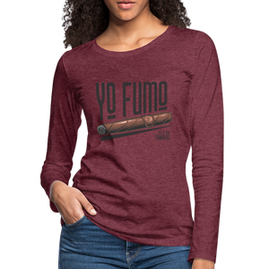 Yo Fumo Women's Premium Long Sleeve T-Shirt - heather burgundy