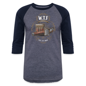 W.T.F. Baseball T-Shirt - heather blue/navy