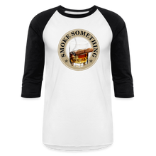 Load image into Gallery viewer, Smoke Something Baseball T-Shirt - white/black