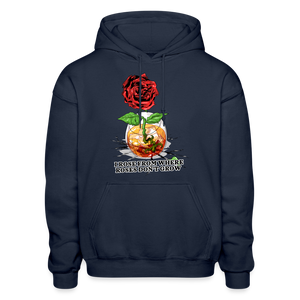 Concrete Rose Hoodie - navy