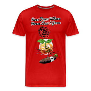 Concrete Rose and Cigar T-Shirt - red