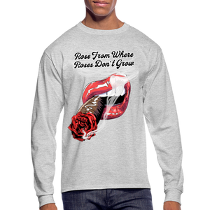 Smoking Rose Long Sleeve T-Shirt - heather gray