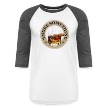 Load image into Gallery viewer, Smoke Something Baseball T-Shirt - white/charcoal